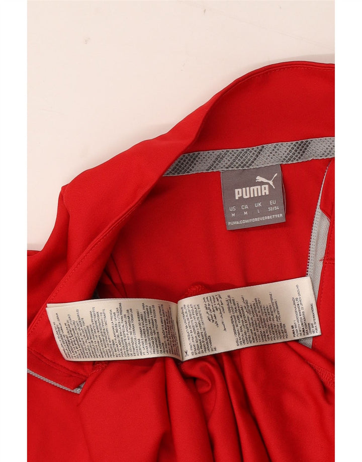 Puma Mens Zip Neck Pullover Treino Top Médio Poliéster Vermelho