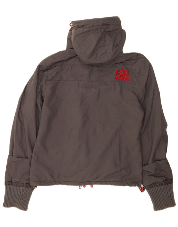 Jaqueta corta-vento com capuz Superdry Womens The Windcheater UK 14 cinza médio