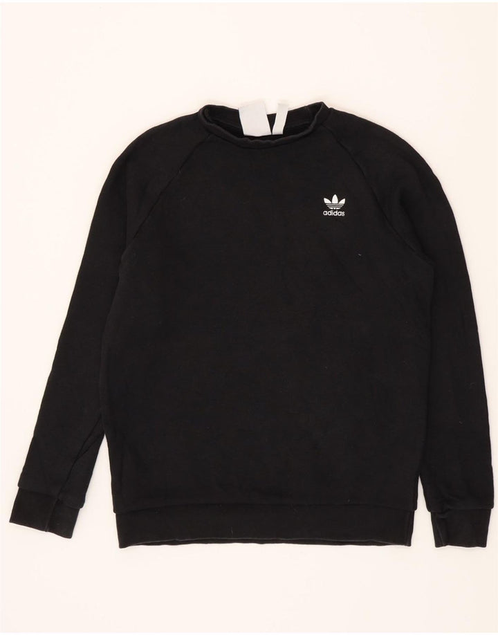 ADIDAS Mens Moletom Jumper Pequeno Algodão Preto