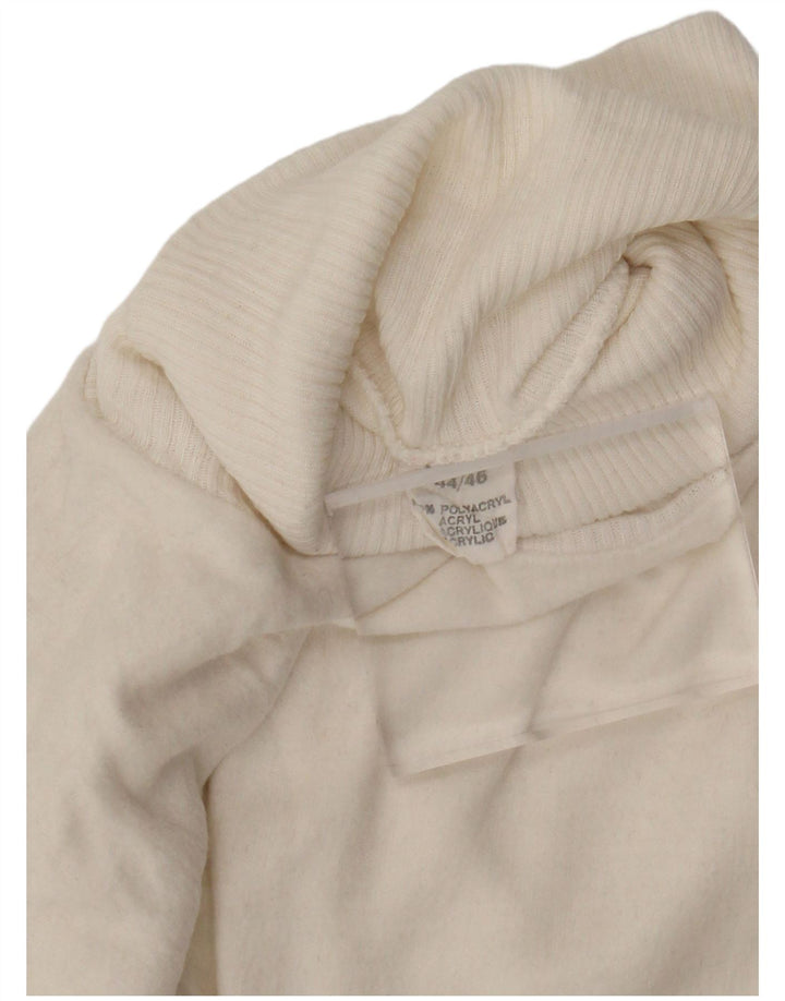 Suéter feminino vintage com gola redonda IT 44/46 médio branco poliacrílico