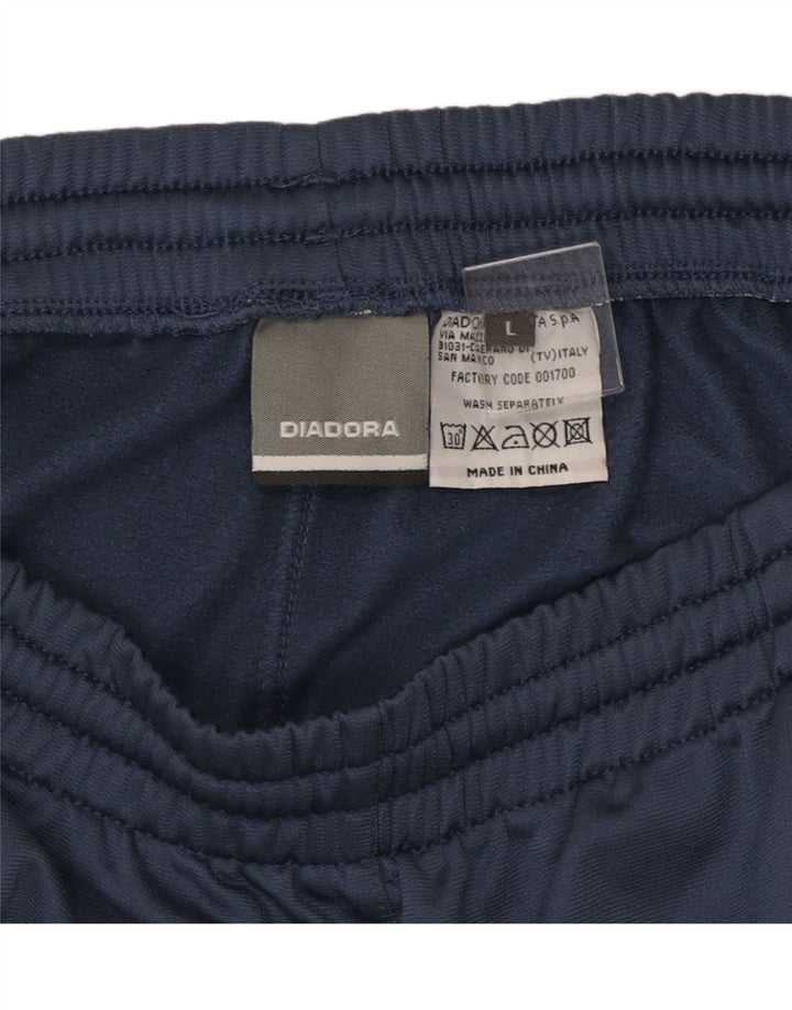 Calça de treino masculina Diadora Joggers grande poliéster azul marinho