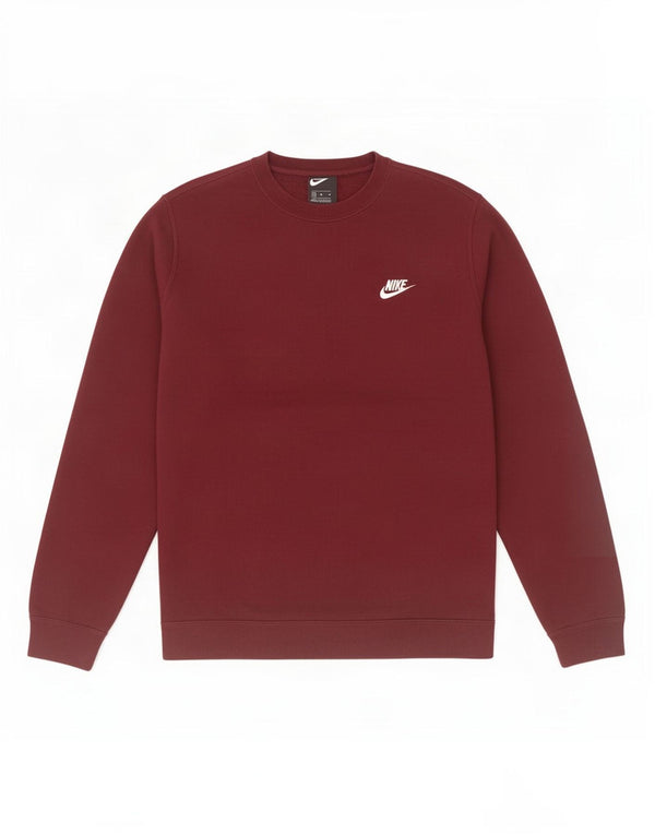Nike Mens Moletom Jumper Médio Algodão Borgonha