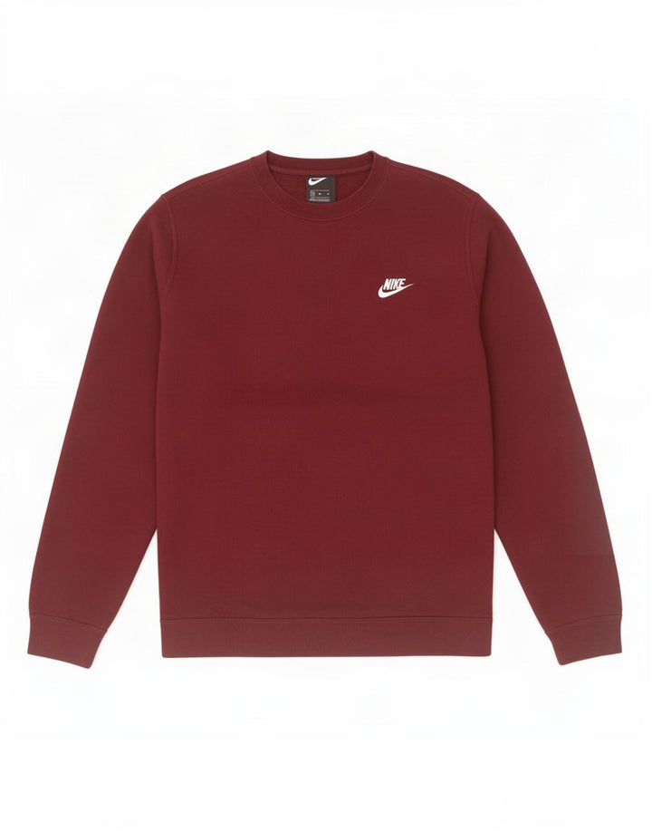 Nike Mens Moletom Jumper Médio Algodão Borgonha
