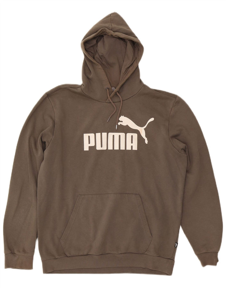 Puma Mens Graphic Hoodie Jumper Médio Algodão Marrom