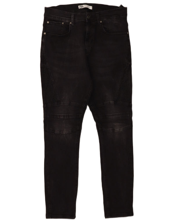Zara Mens Skinny Jeans EU 42 Grande W32 L28 Algodão Preto