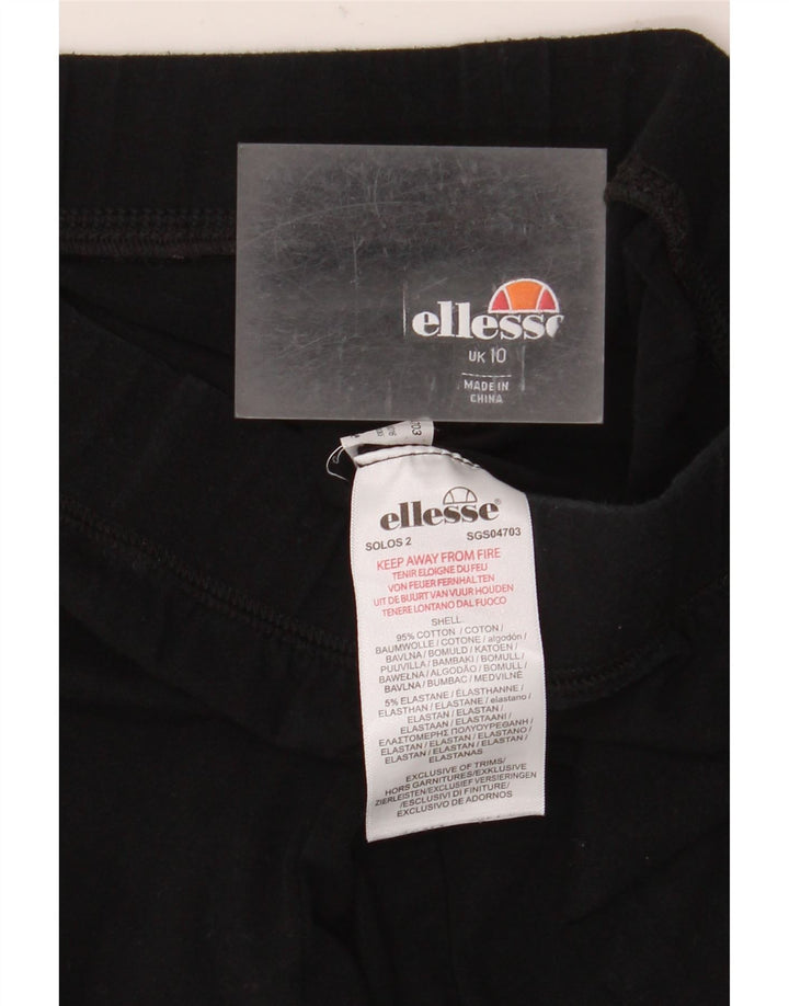 Ellesse Leggings Gráficos Femininos Reino Unido 10 Pequeno Algodão Preto