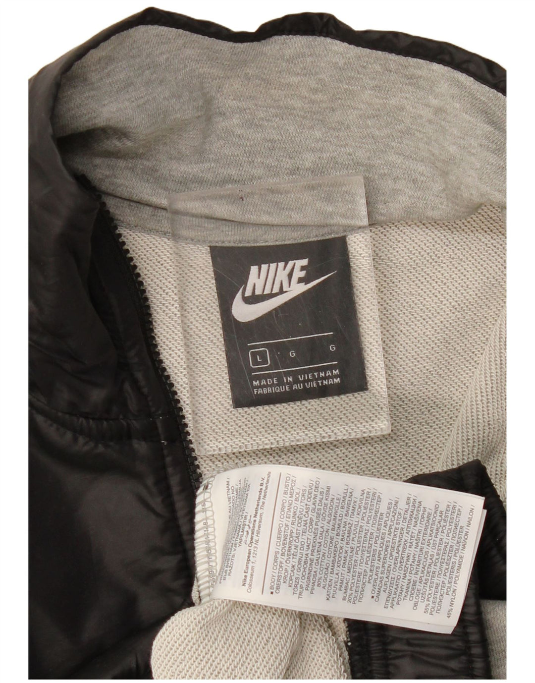 NIKE feminino oversized crop moletom jumper UK 16 grande cinza colorblock