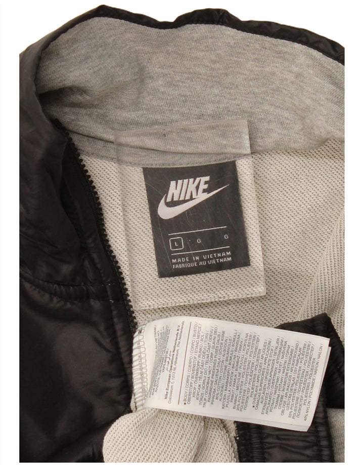 NIKE feminino oversized crop moletom jumper UK 16 grande cinza colorblock