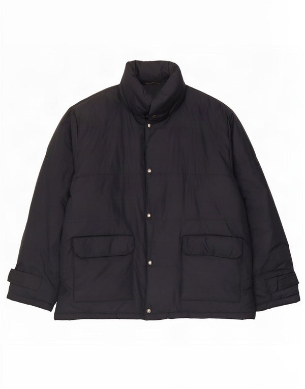 Vintage Mens Padded Jacket UK 42 XL Navy Blue Nylon