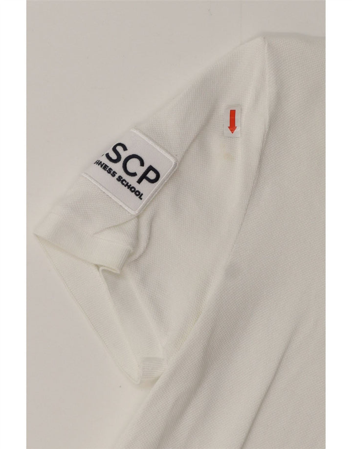 Camisa polo feminina LACOSTE Regular Fit tamanho 34 pequeno algodão branco