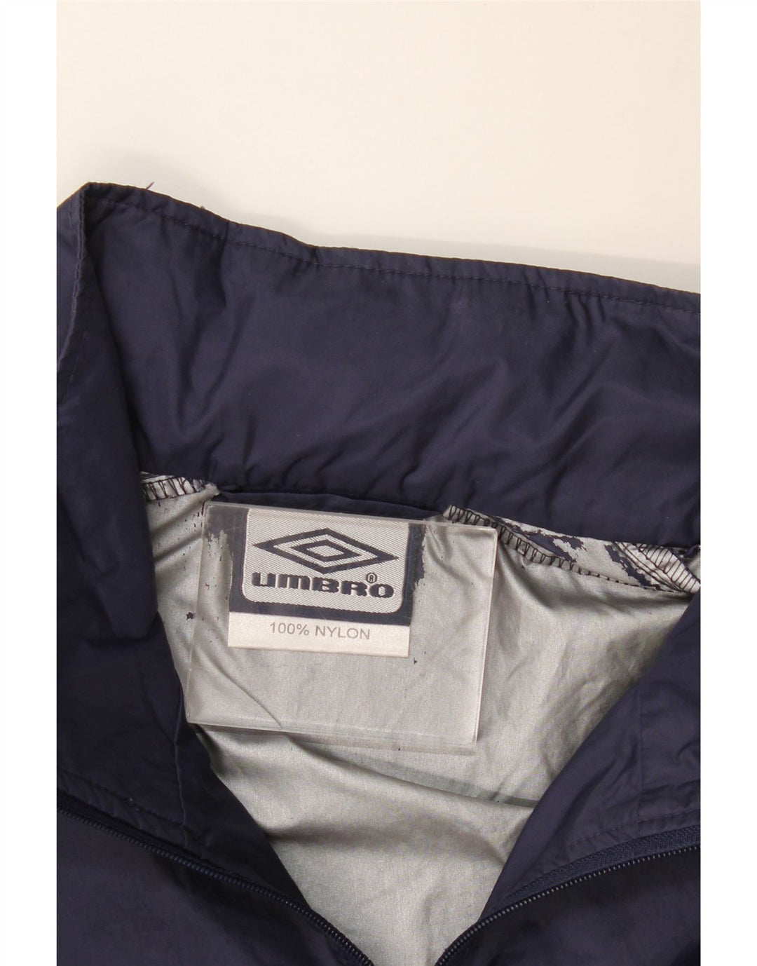 Jaqueta de chuva masculina UMBRO UK 40 grande nylon azul marinho