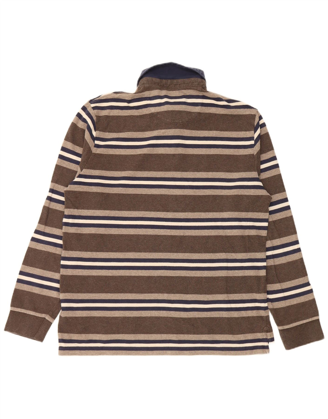 Camisa polo masculina de rugby de manga comprida Blue Harbour da Marks & Spencer marrom médio