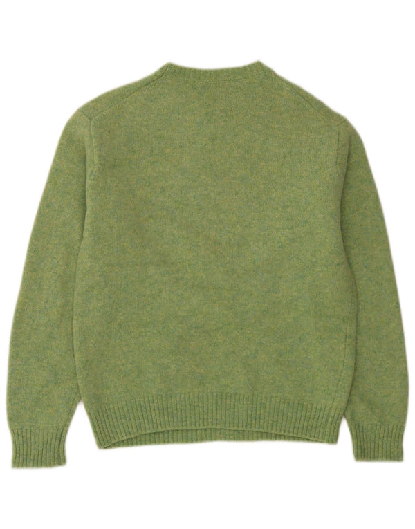 Suéter feminino Benetton com gola redonda Reino Unido 16 grande lã verde