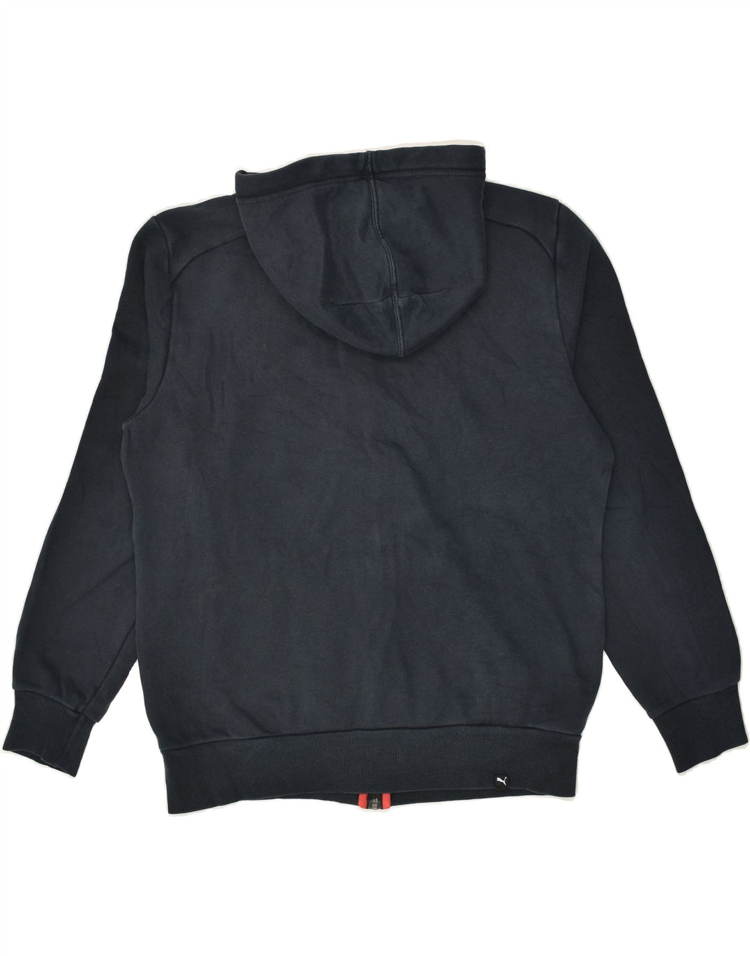 PUMA Mens Graphic Zip Hoodie Sweater Medium Navy Blue Cotton | Vintage Puma | Thrift | Second-Hand Puma | Used Clothing | Messina Hembry 