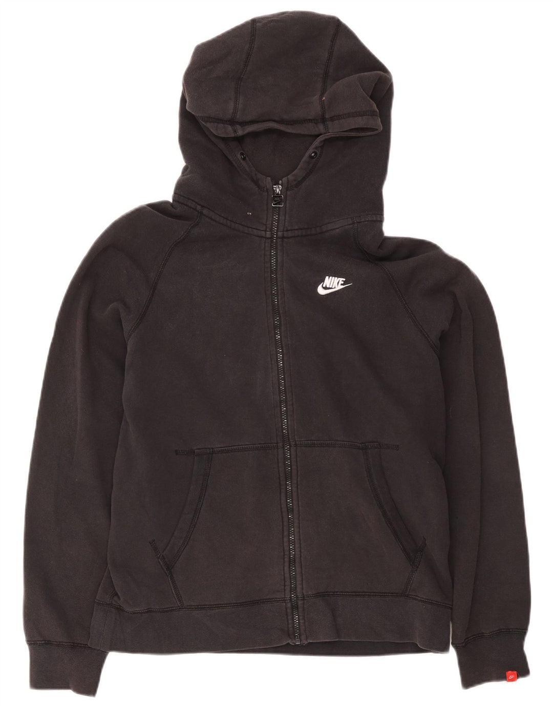 Suéter Nike masculino com capuz e zíper grande de algodão preto