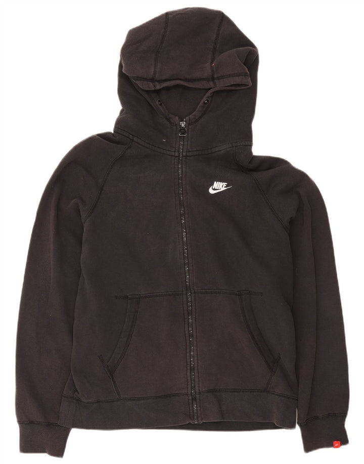 Suéter Nike masculino com capuz e zíper grande de algodão preto