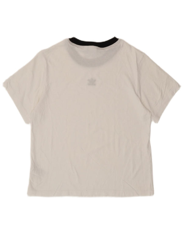 ADIDAS Womens Oversized T-Shirt Top UK 8 Pequeno Algodão Branco