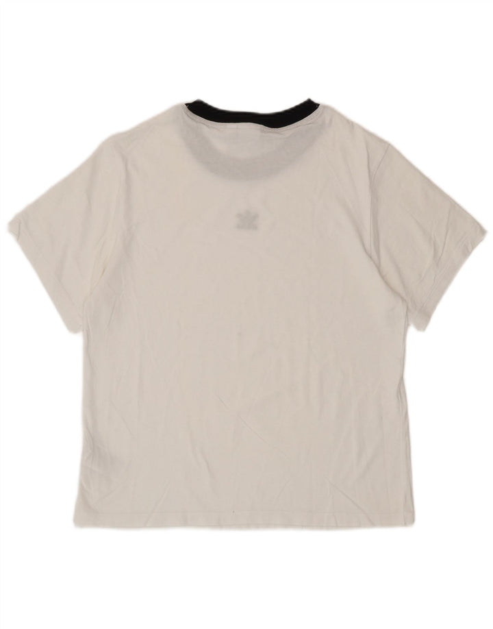 ADIDAS Womens Oversized T-Shirt Top UK 8 Pequeno Algodão Branco