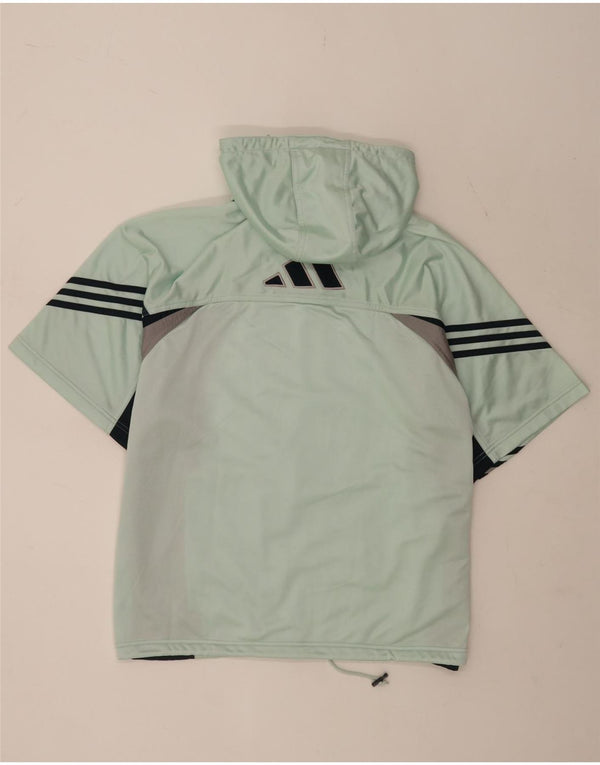 Adidas Mens Hooded Tracksuit Top Jacket UK 40/42 Médio Turquesa