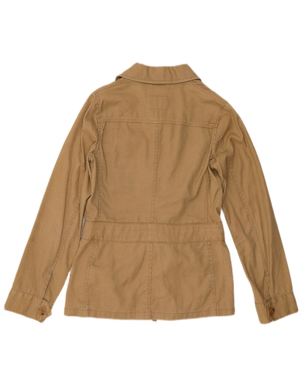 Jaqueta utilitária feminina Massimo Dutti EU 36 XS linho cáqui