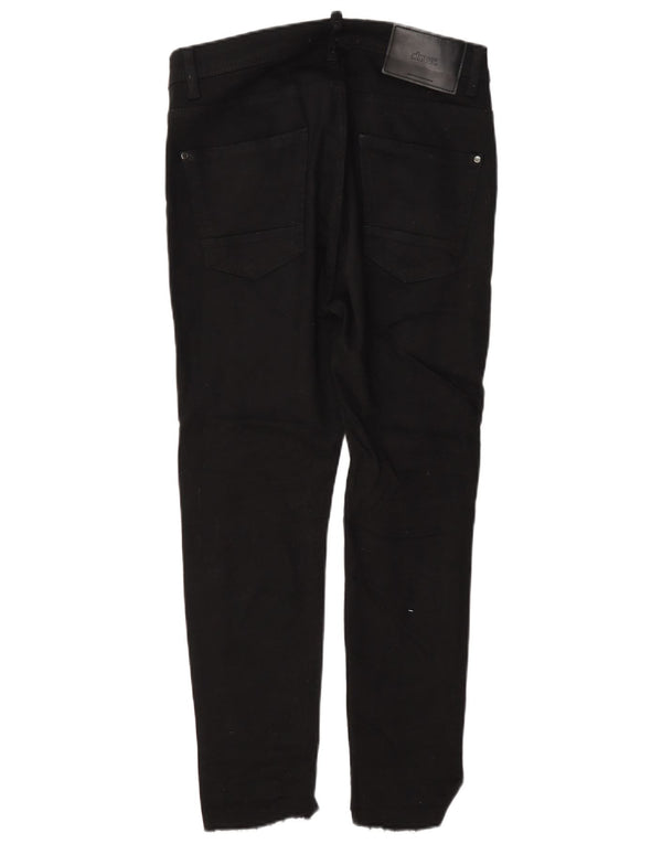 Zara Mens Slim Jeans EU 38 Pequeno W30 L25 Algodão Preto