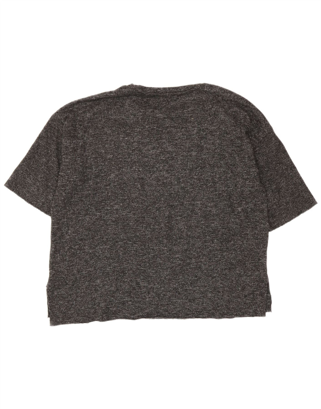 Camiseta feminina grande Zara UK 14 poliéster manchado cinza médio