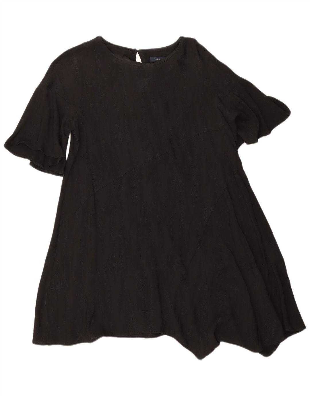 Vestido assimétrico feminino French Connection Reino Unido 10 viscose preta pequena
