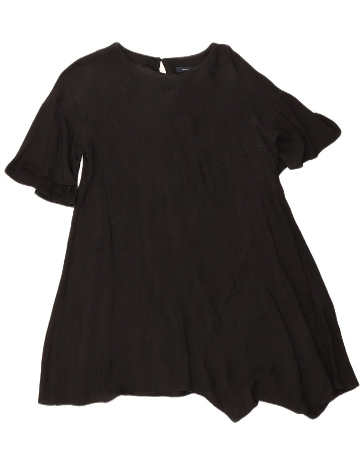 Vestido assimétrico feminino French Connection Reino Unido 10 viscose preta pequena