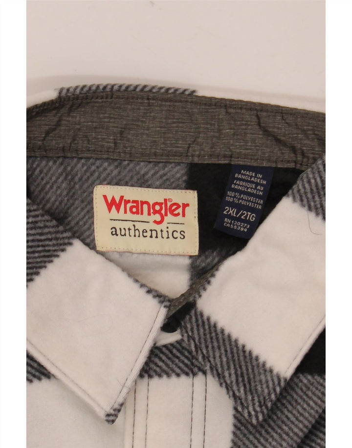 Camisa masculina de lã Wrangler 2XL poliéster guingão preto