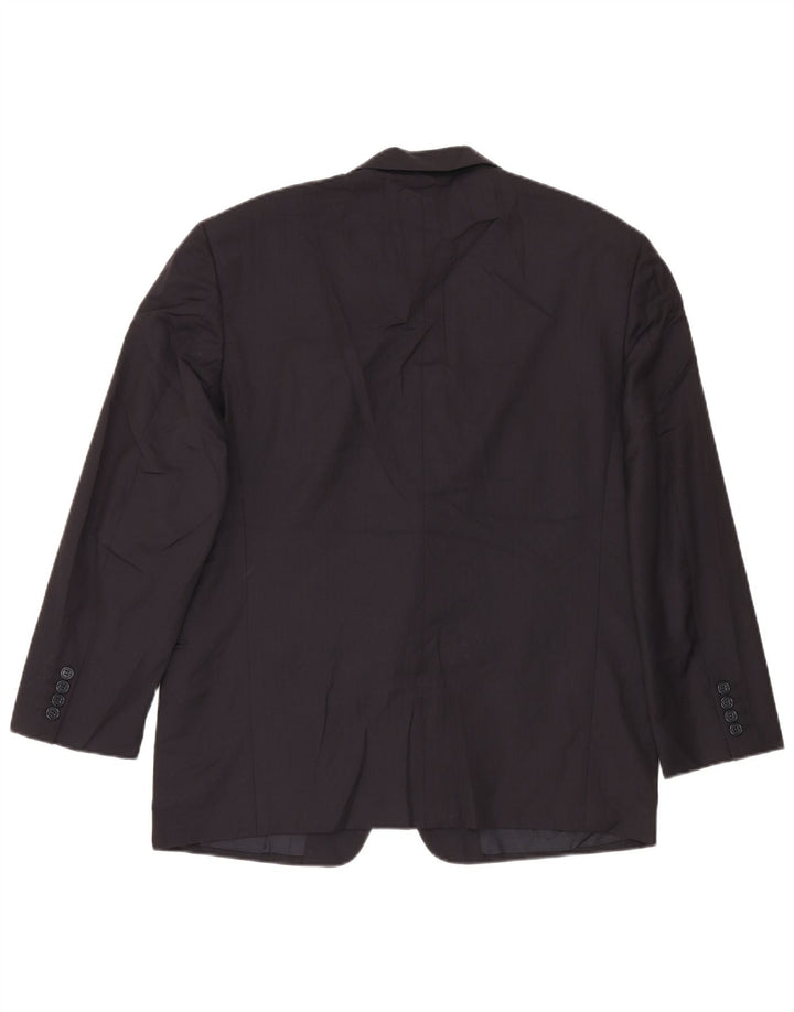 Jaqueta blazer masculina de 2 botões Marks & Spencer Reino Unido 42 XL azul marinho nova lã