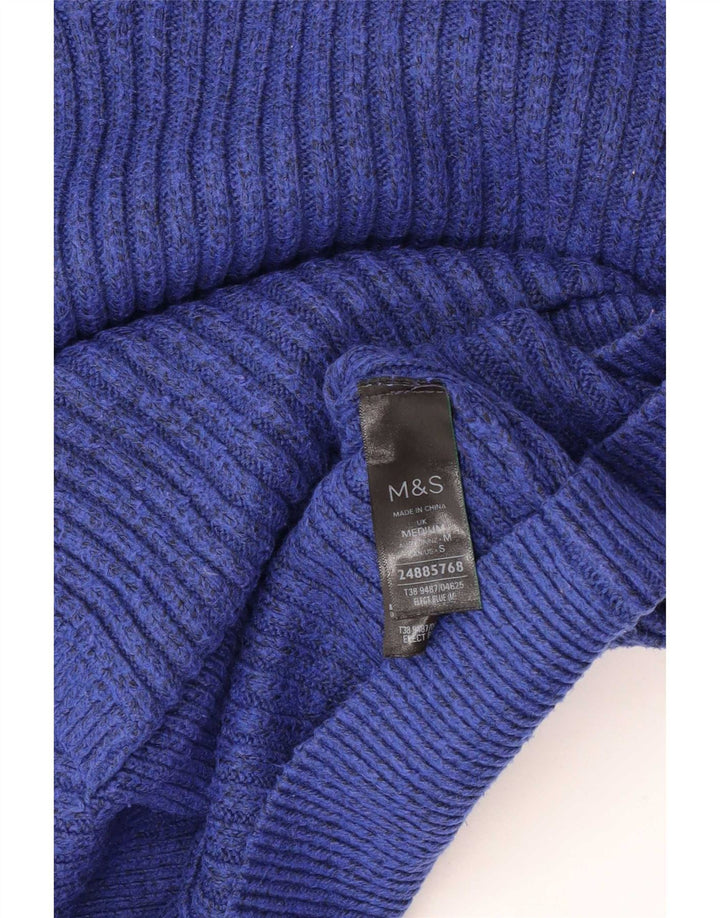 Suéter feminino com capuz Marks & Spencer Reino Unido 14 poliéster azul médio