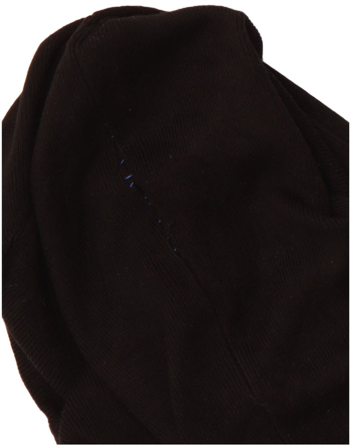 Suéter feminino ZARA com gola redonda e gola alta Reino Unido 12 médio preto viscose