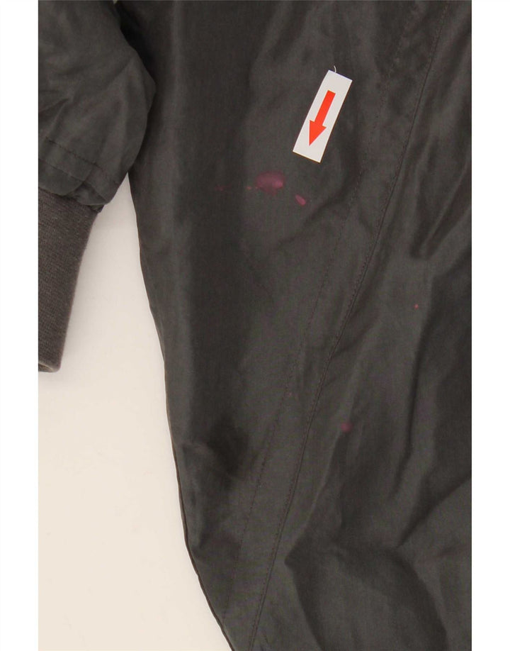 Jaqueta bomber masculina vintage UK 38 seda cinza médio