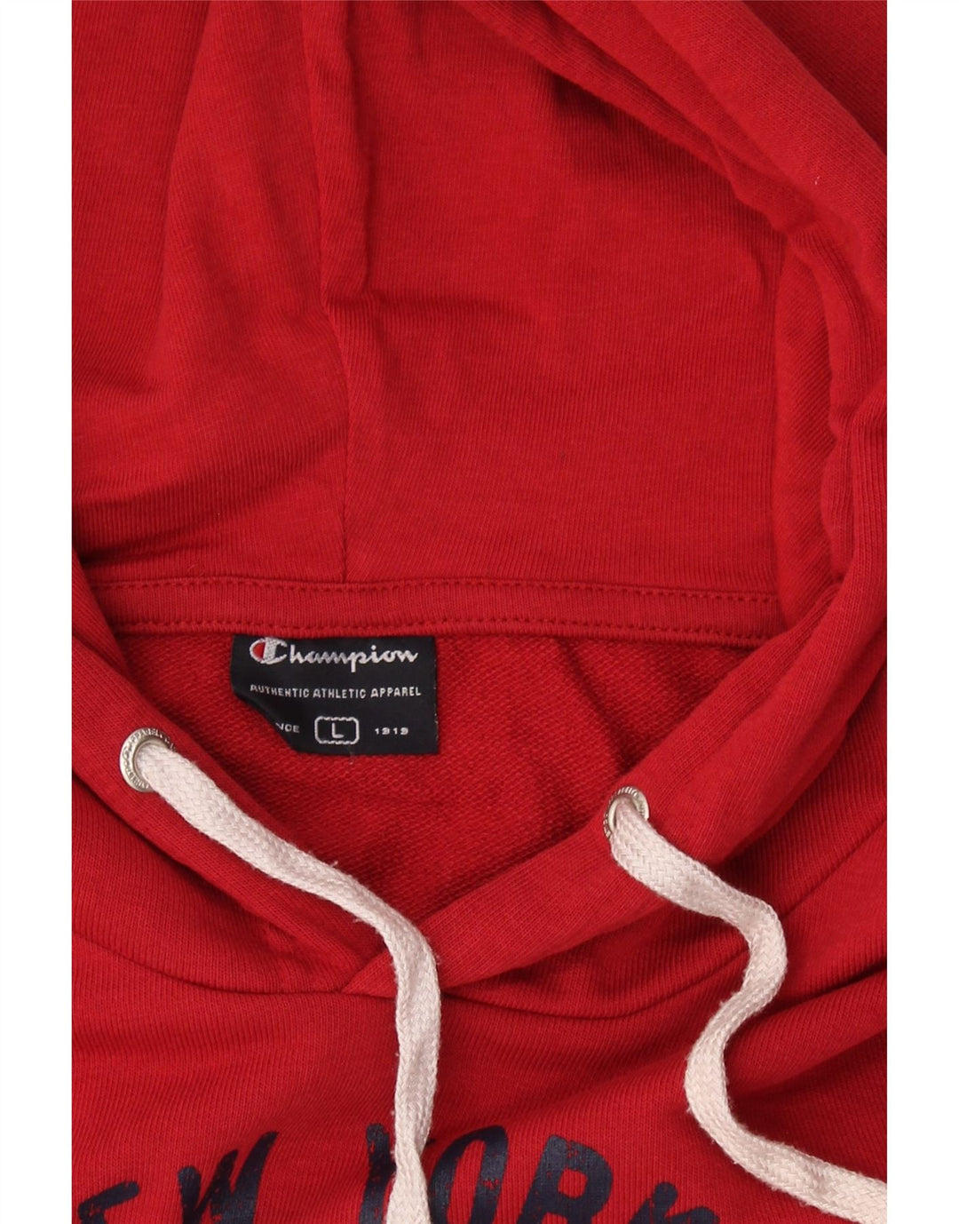 CHAMPION Suéter masculino com capuz gráfico Rochester grande algodão vermelho