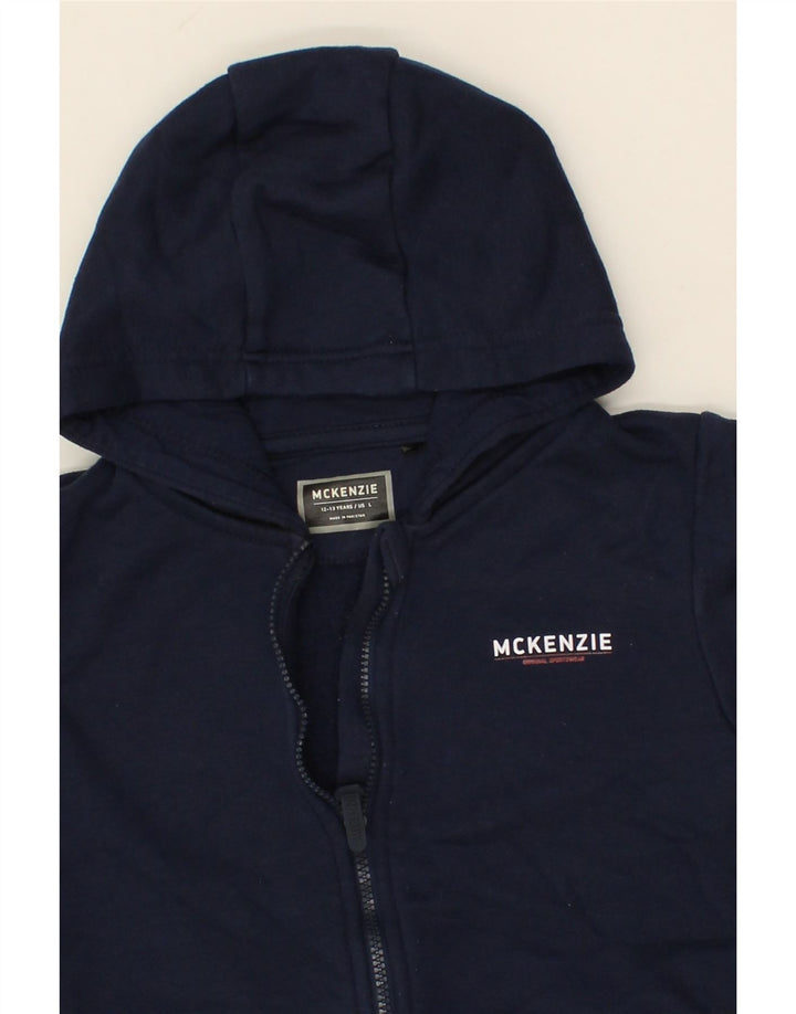 MCKENZIE Boys Zip Hoodie Sweater 12-13 Years Navy Blue Cotton Vintage Mckenzie and Second-Hand Mckenzie from Messina Hembry 