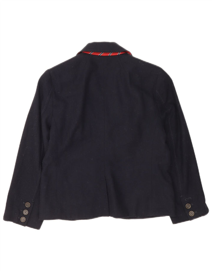 Jaqueta blazer feminina de 2 botões Abercrombie & Fitch Reino Unido 12 médio azul marinho