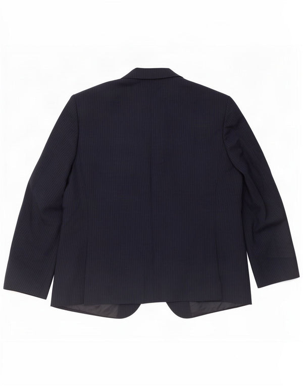 Jaqueta Blazer Curta Masculina Marks & Spencer Reino Unido 46 3XL Riscas Azul Marinho