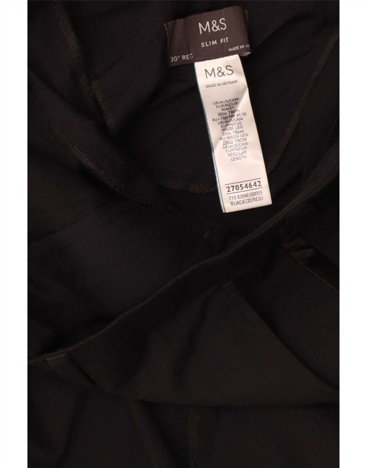 Calça feminina Marks & Spencer Slim Fit W30 L31 Poliéster Preto