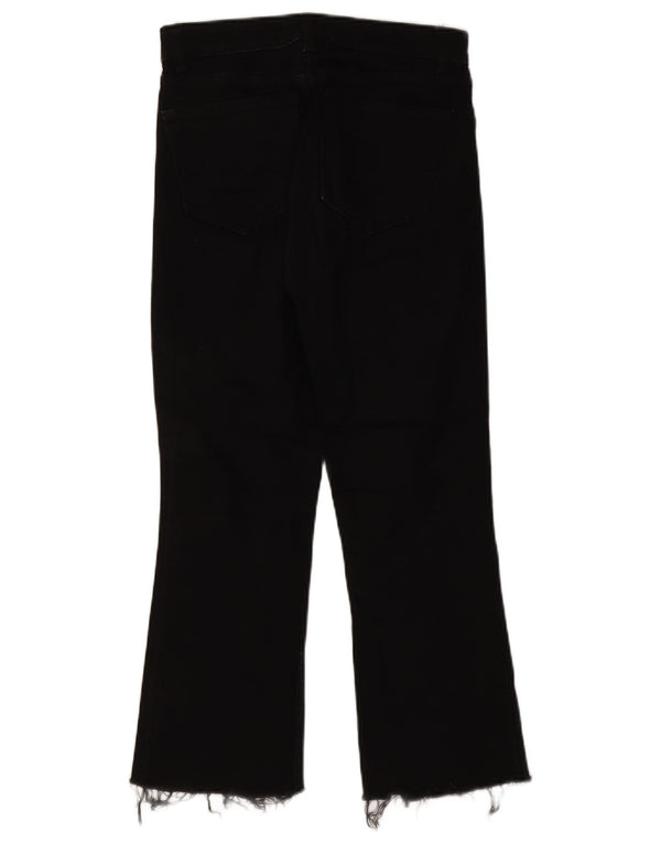 Calça jeans feminina Zara com cintura alta e corte bootcut UE 38 pequeno W28 L25 algodão preto