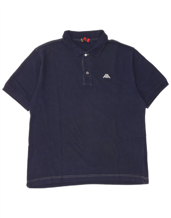 Camisa polo masculina Kappa pequena algodão azul marinho