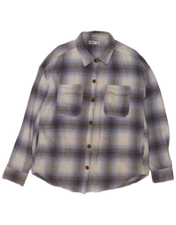 Camisa feminina Hollister de flanela com ajuste namorado médio xadrez multicolorida