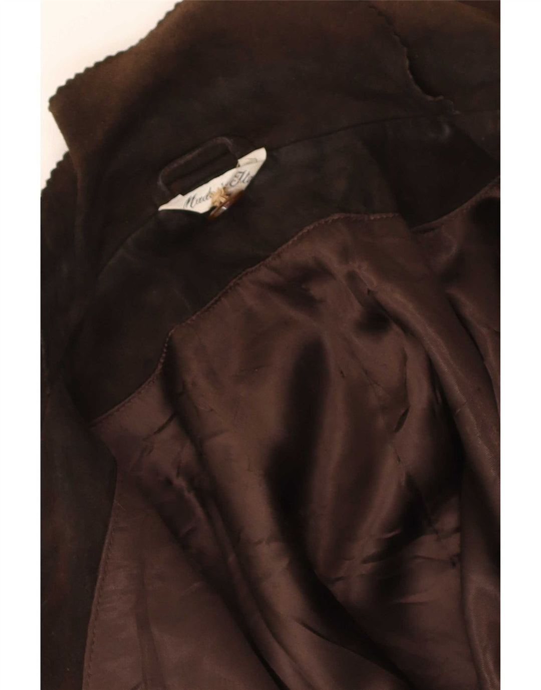Jaqueta blazer feminina vintage de camurça com 3 botões Reino Unido 14 marrom médio