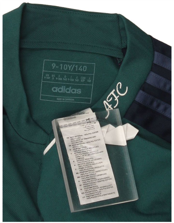 ADIDAS Meninos Fly Emirates Graphic T-Shirt Top 9-10 Anos Verde Colorblock