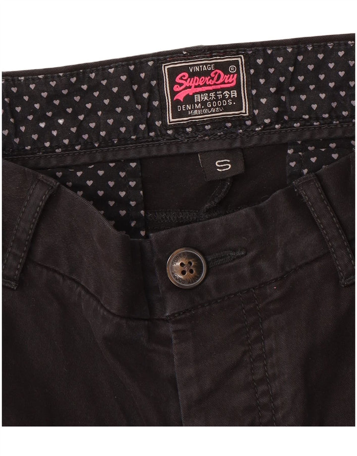 Calça chino feminina SUPERDRY pequena W27 L31 preta