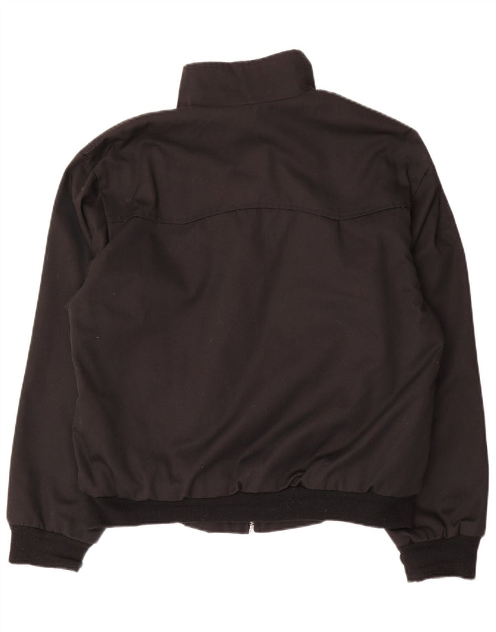 Jaqueta bomber masculina vintage UK 38 poliéster preto médio