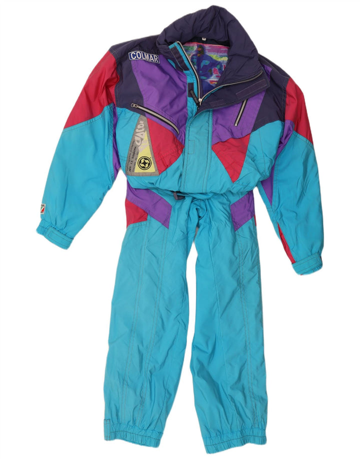 Macacão de esqui gráfico masculino Colmar IT 52 grande bloco colorido azul