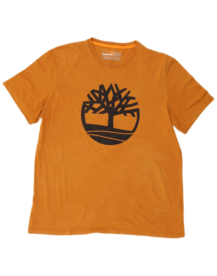 Camiseta masculina Timberland Regular Fit Regular Fit Graphic Top 2XL Logotipo Laranja