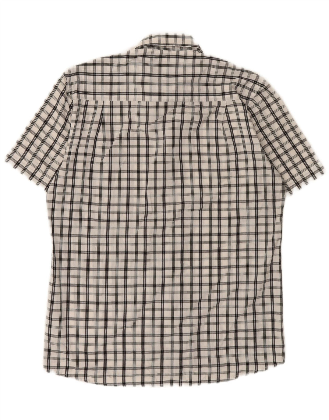 Camisa masculina Pierre Cardin de manga curta regular fit médio xadrez branco