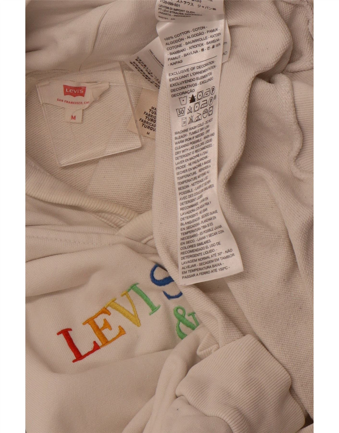 Suéter feminino com capuz gráfico oversized LEVI'S UK 14 Médio Off White
