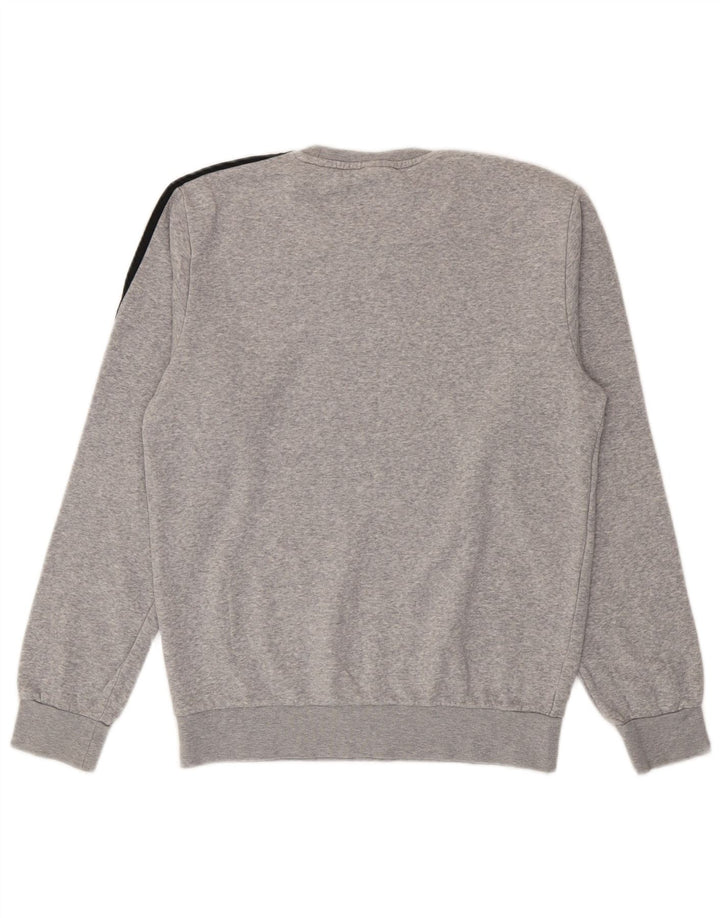 Adidas Mens Graphic Moletom Jumper Pequeno Algodão Cinza